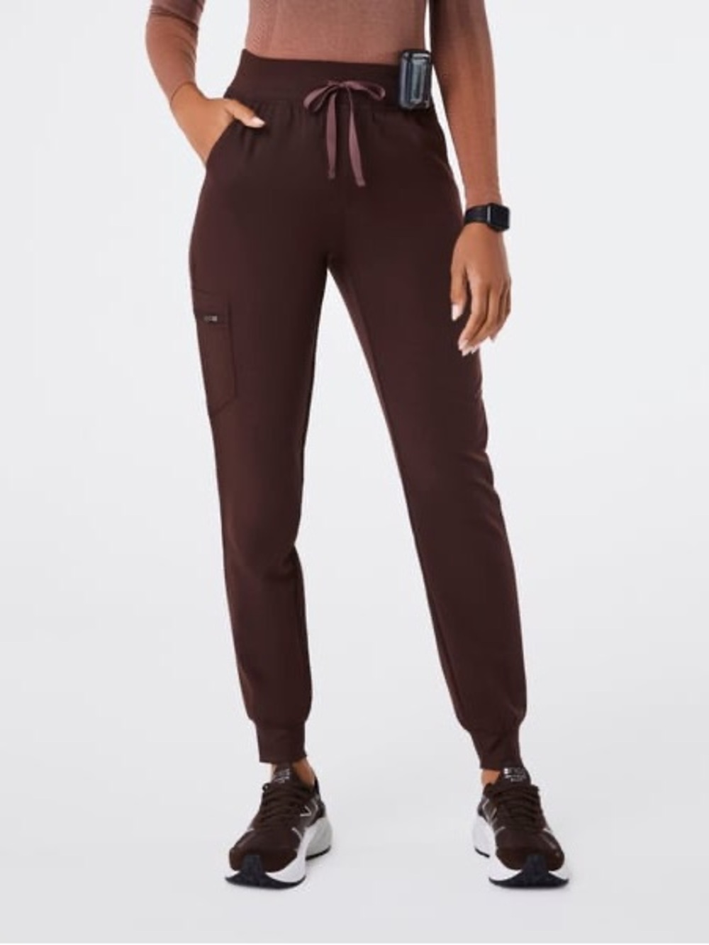 FIGS Zamora High-Rise Jogger Scrub Pant in Espresso
